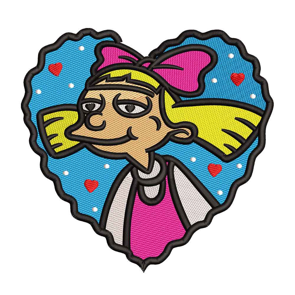 Hey Arnold Helga Pataki Heart Embroidery Design - 310335