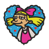 Hey Arnold Helga Pataki Heart Embroidery Design - 310335