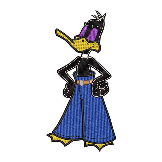 Black Angry Duck in Baggy Jeans Embroidery Design - 310338