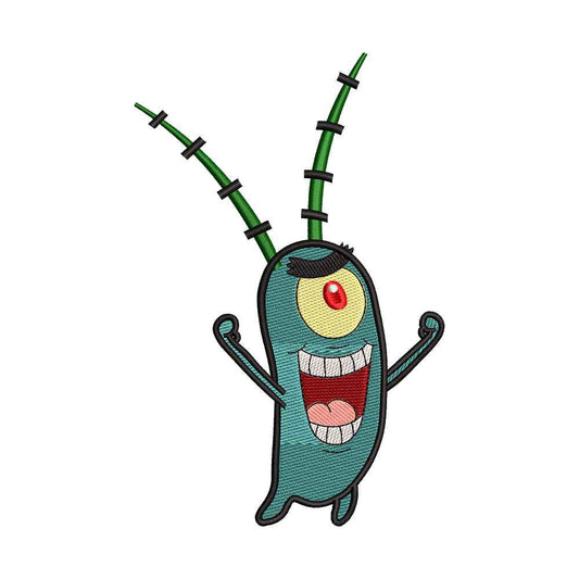Yellow Sea Sponge Tiny Green Villain Embroidery Design - 310341