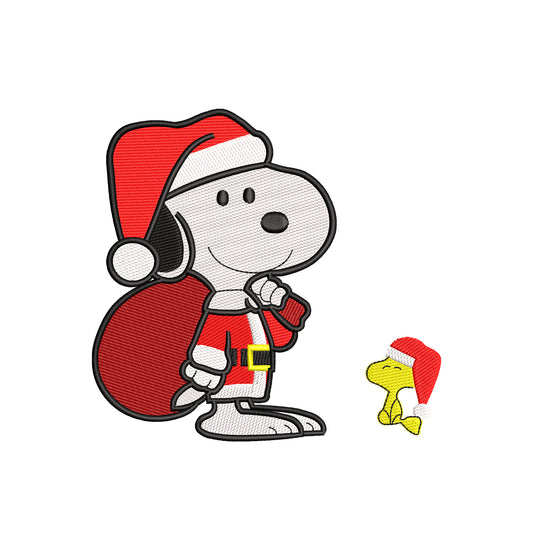 Cute dog machine embroidery designs Christmas - 320016