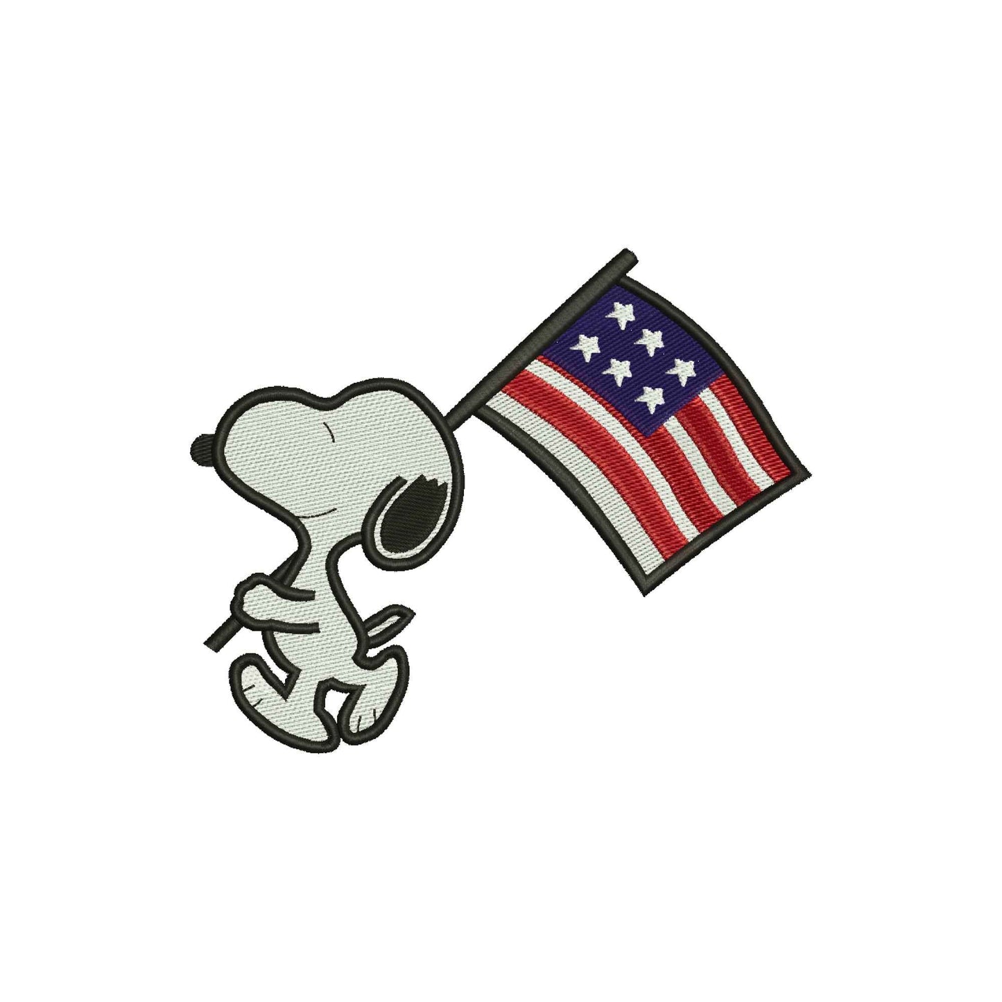 Cute Beagle Dog independence day embroidery designs - 320032