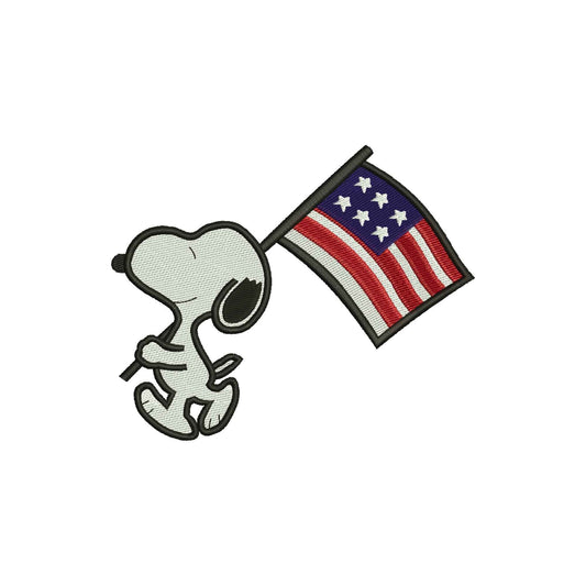 Cute Beagle Dog independence day embroidery designs - 320032