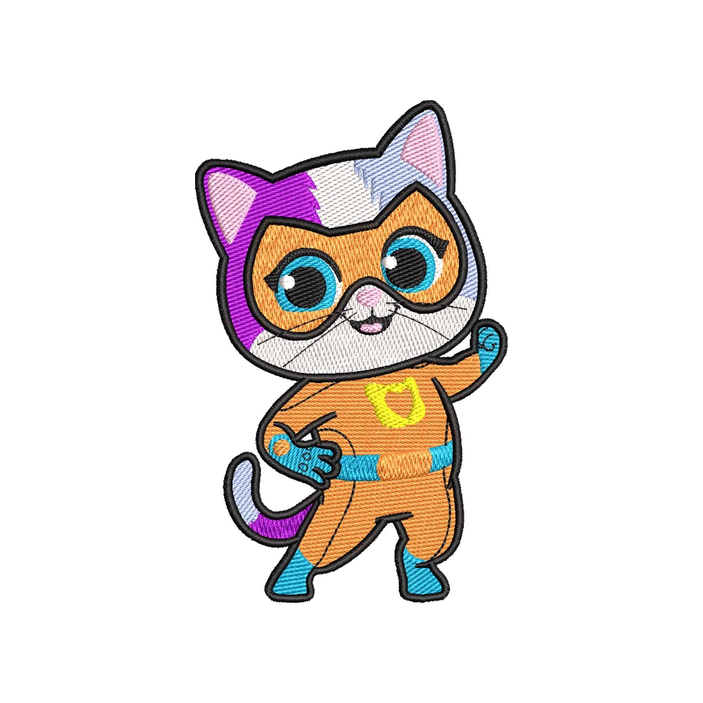 Cat superhero embroidery designs digital file - 329001
