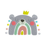 Bear rainbow embroidery designs for machine - 410093