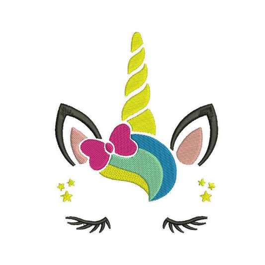 Unicorn face embroidery designs for machine - 610085
