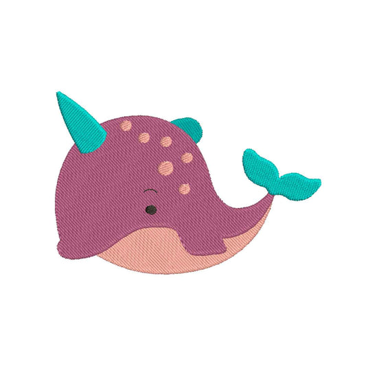 Whale Unicorn machine embroidery designs - 610095