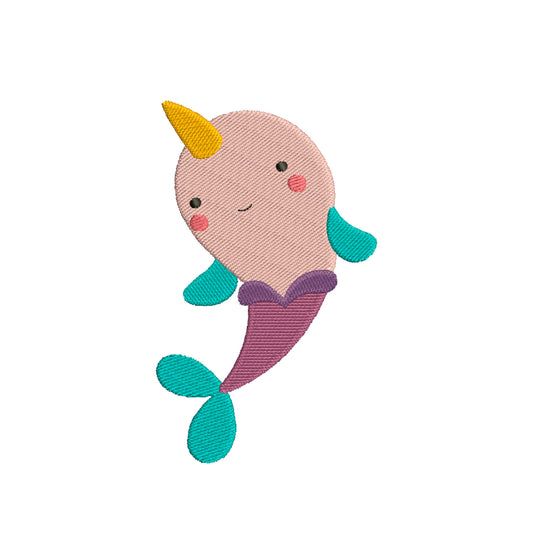 Whale Unicorn Mermaid machine embroidery designs - 610096