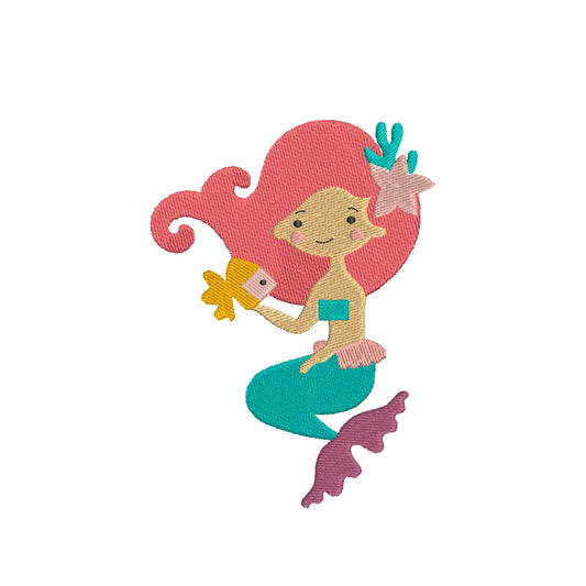 Mermaid machine embroidery designs - 610097