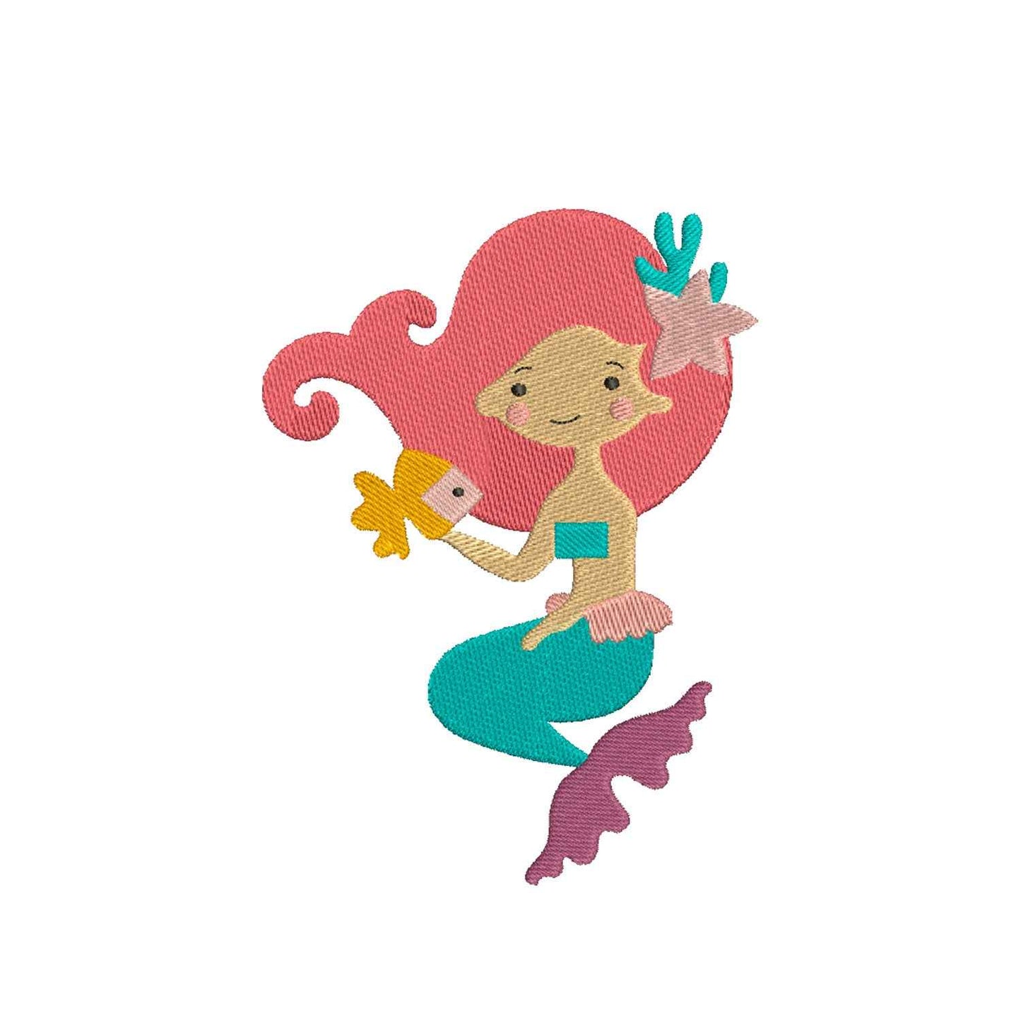 Mermaid machine embroidery designs - 610097
