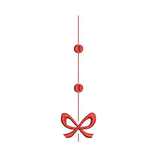 Christmas ornament embroidery designs bow - 910006