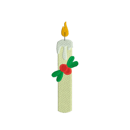 Christmas candle embroidery designs digital - 910097