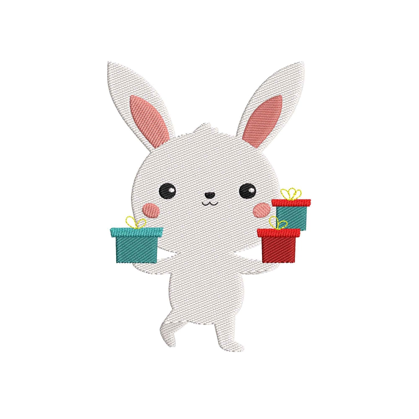 Christmas rabbit digital embroidery designs - 910255