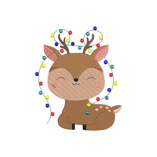 Christmas deer embroidery digital designs - 910260