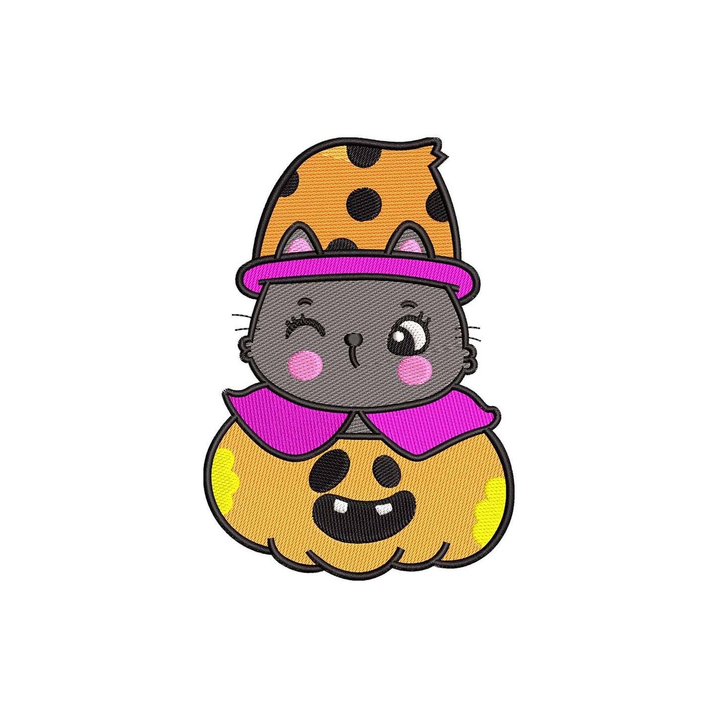 Halloween cat pumpkin machine embroidery designs - 930063