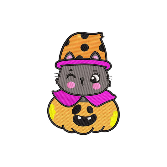 Halloween cat pumpkin machine embroidery designs - 930063