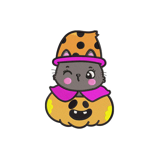 Halloween cat pumpkin machine embroidery designs - 930063
