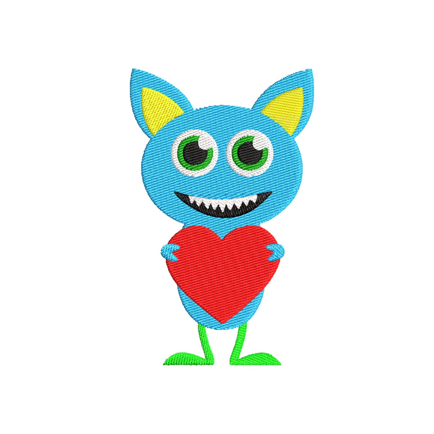 Monster with heart embroidery designs Valentine's Day - 960030