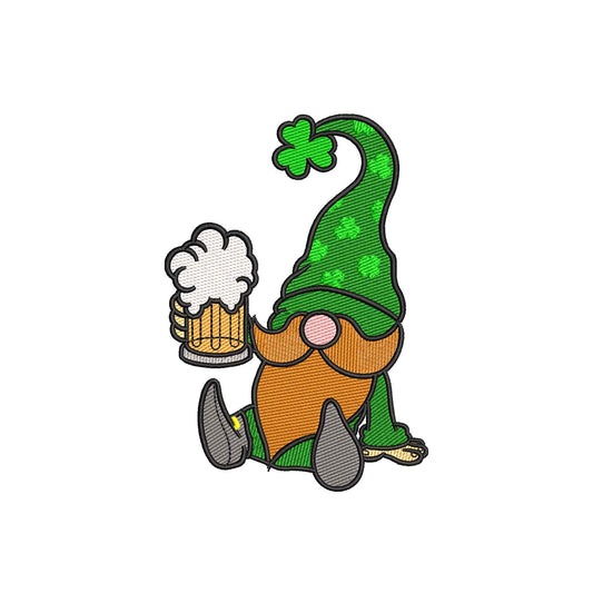 Gnome with beer embroidery designs St. Pink Sea Star's Day - 980007