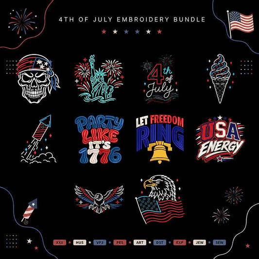 4th Of July Embroidery Bundle Patriotic USA Independence Day - BSG0000013