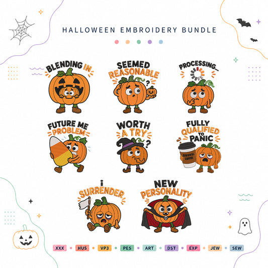 Pumpkins Making Bad Desisions Halloween Embroidery Bundle - BSG0000021