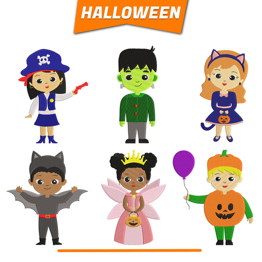 Halloween kids embroidery bundle