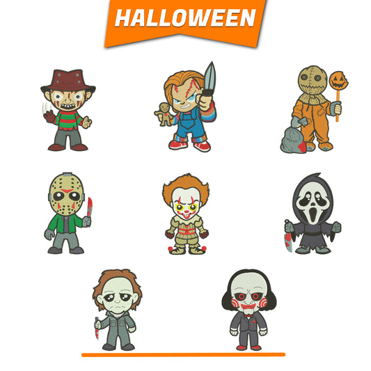 Halloween embroidery designs horror bundle