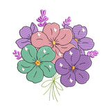 Whimsical Pastel Flower Bouquet Embroidery Design - SG010605