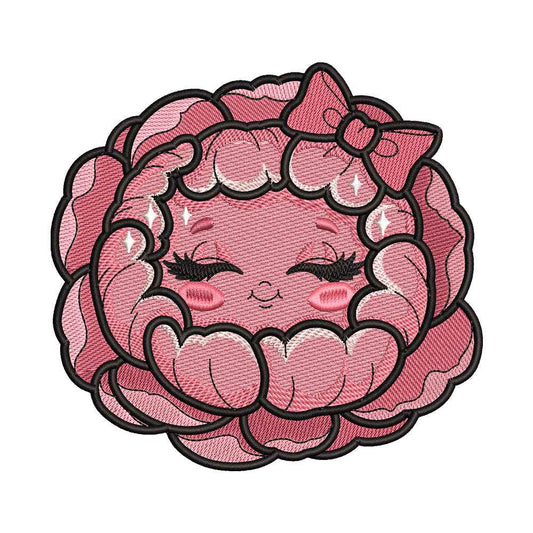 Kawaii Peony Flower Embroidery Design - SG010607
