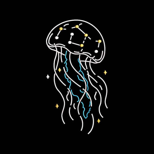 Jellyfish Embroidery Design Ocean Marine Life Summer Sea - SG01062615