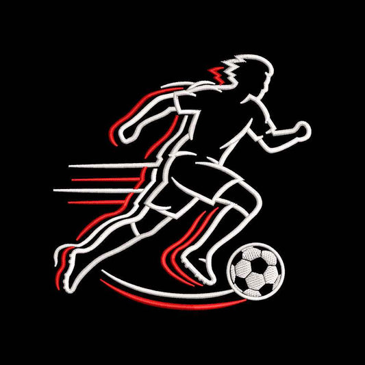 Soccer Player Embroidery Design Football Running Sports - SG02052614