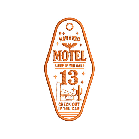 Haunted Motel 13 Embroidery Design Halloween Vintage Motel Sign - SG02062601