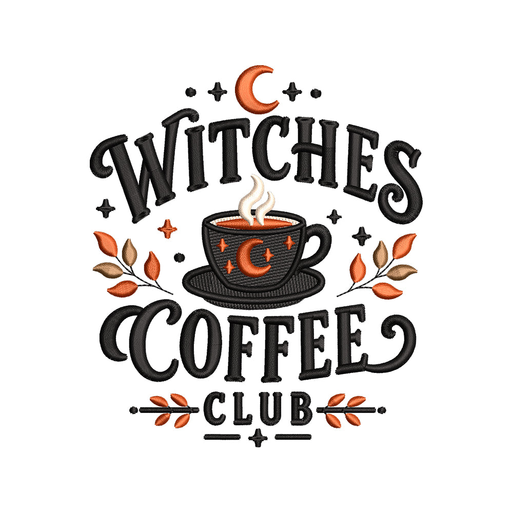 Witches Coffee Club Embroidery Design Halloween Coffee Lover - SG02062606