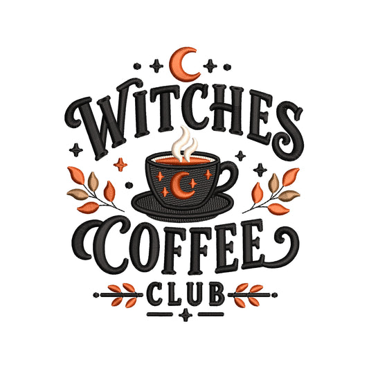 Witches Coffee Club Embroidery Design Halloween Coffee Lover - SG02062606