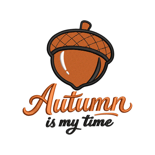 Autumn Acorn Quote Embroidery Design | Fall Season Saying Pattern - SG02072608