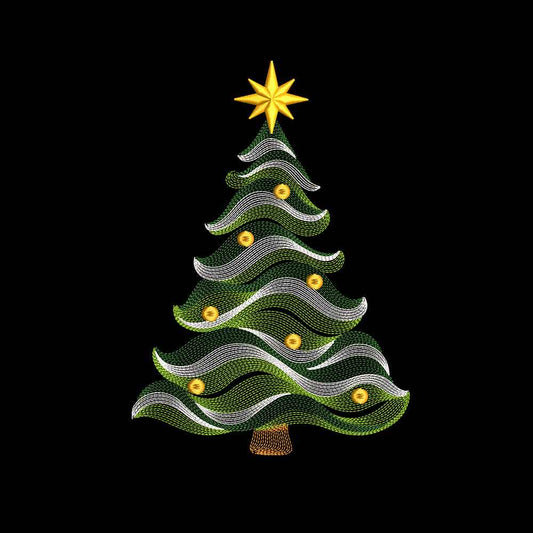 Christmas Tree Ripple Machine Embroidery Design - SG02102601