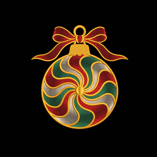 Ripple Christmas Ornament Machine Embroidery Design - SG02102602