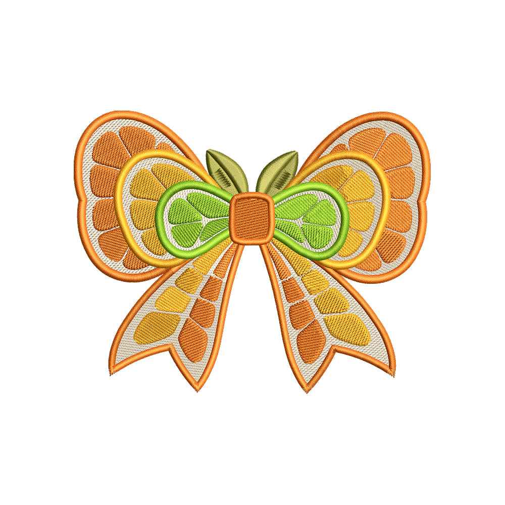 Citrus Bow Embroidery Design Orange Lemon Summer - SG03052601