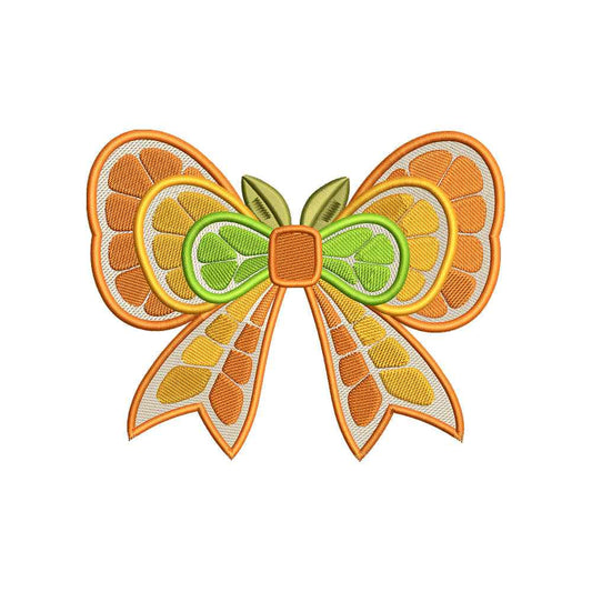 Citrus Bow Embroidery Design Orange Lemon Summer - SG03052601