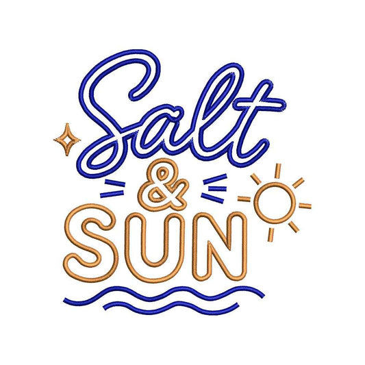 Salt and Sun Embroidery Design Summer Beach Quote Ocean - SG03052603