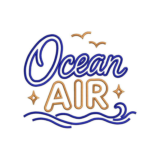 Ocean Air Embroidery Design Summer Beach Quote Coastal - SG03052604