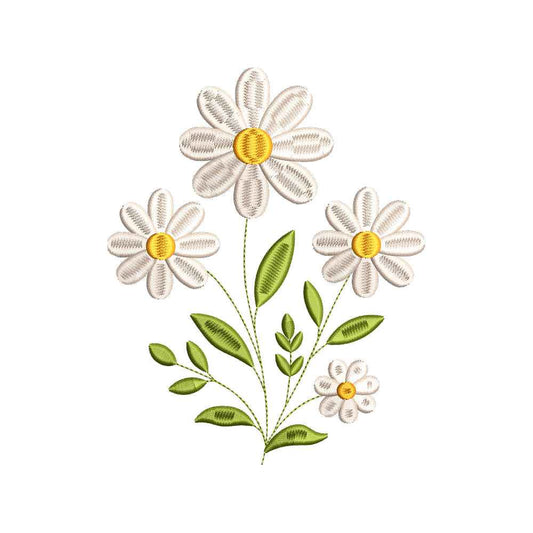 Daisy Flower Bouquet Embroidery Design Floral Wildflower Arrangement - SG03052615
