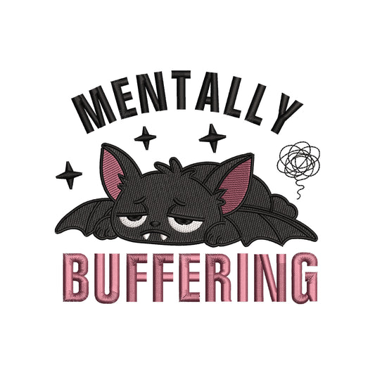 Sleepy Bat Embroidery Design Cute Halloween Bat Quote - SG03062606