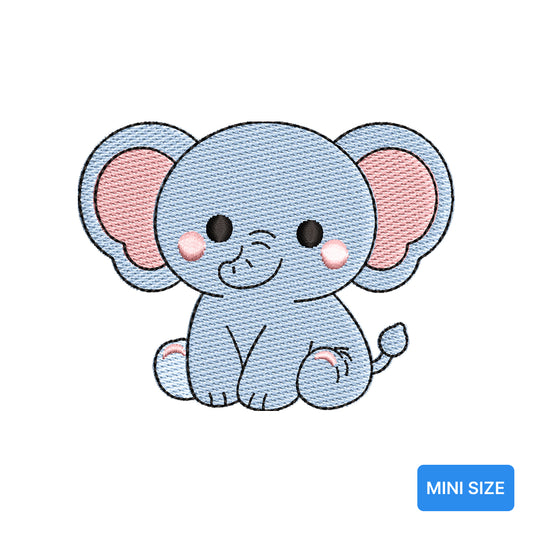 Cute Baby Elephant Mini Embroidery Design Tiny Elephant Kawaii - SG04042606