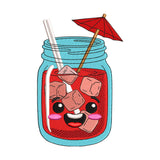 Kawaii Mason Jar Drink Embroidery Design - SG040601