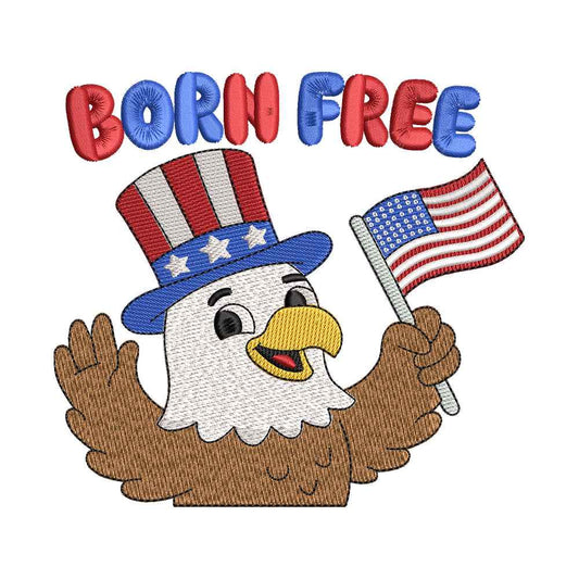 Born Free Eagle Embroidery Design - SG05042610