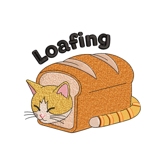 Animal Funny Quote Loafing Cat Embroidery Design – SG05042621