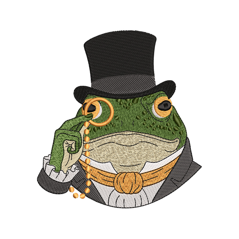Gentleman Dapper Frog Embroidery Design - Vintage Animal SG05042627