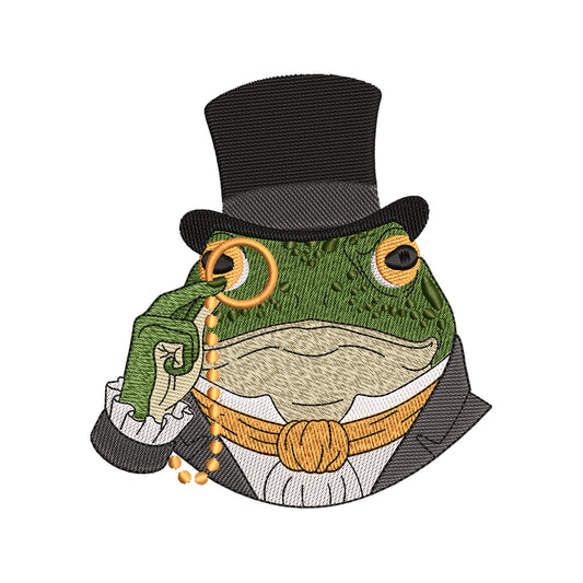 Gentleman Dapper Frog Vintage Animal Embroidery Design - SG05042627
