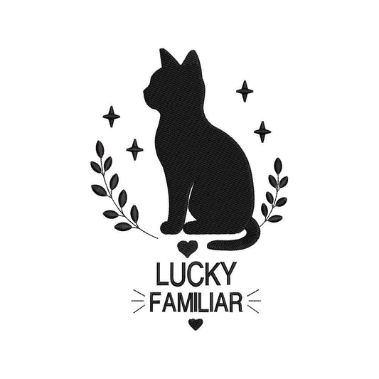 Lucky Familiar Black Cat Embroidery Design - Witchy Mystical Silhouette SG31072615